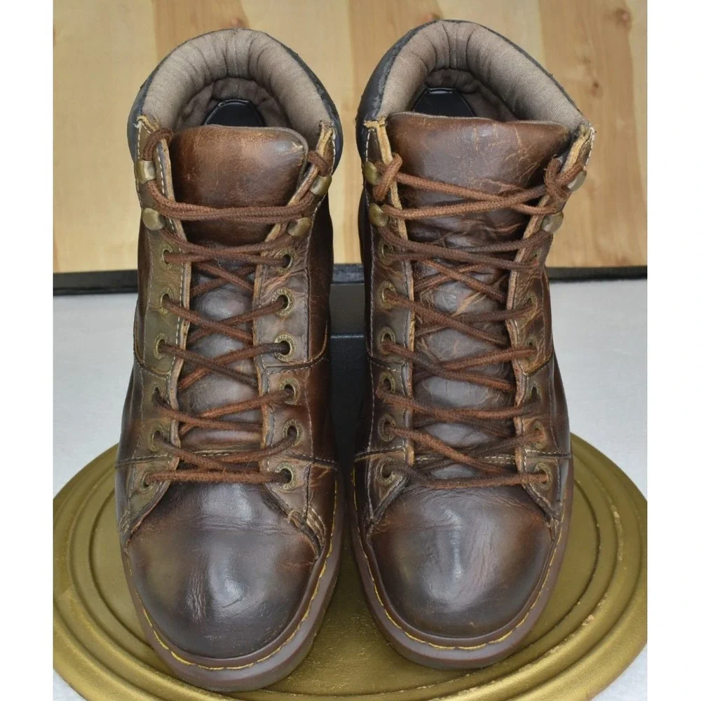 Dr. Martens Alderton Men Boots Size 9 Brown Leather  Work Distressed Chunky Sole